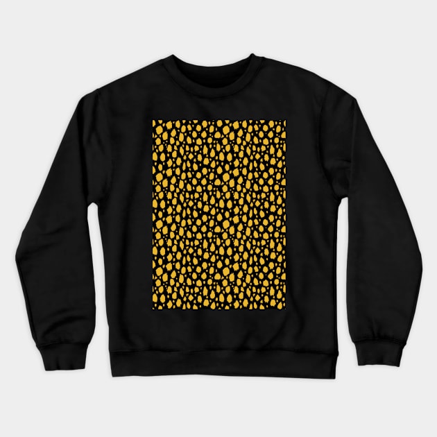 Black and Yellow Spot Dalmatian Pattern Crewneck Sweatshirt by Juliewdesigns